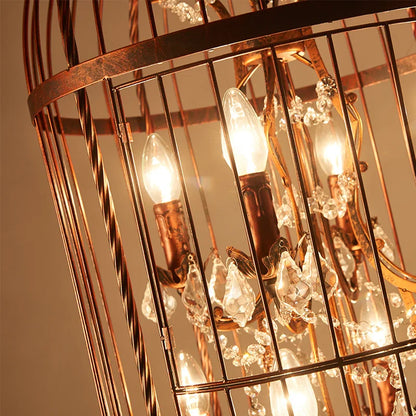DecorBites™ Crystal Bird Cage Chandelier: Elegant Ceiling Light for Home, Restaurant, and Bar