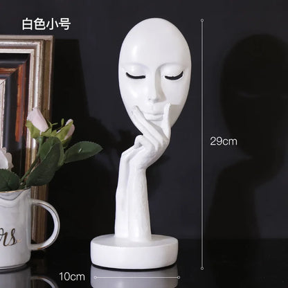 Decorbites™ Abstrakte Kunstskulptur Damegesicht Harz-Ornamente für die Heimdekoration