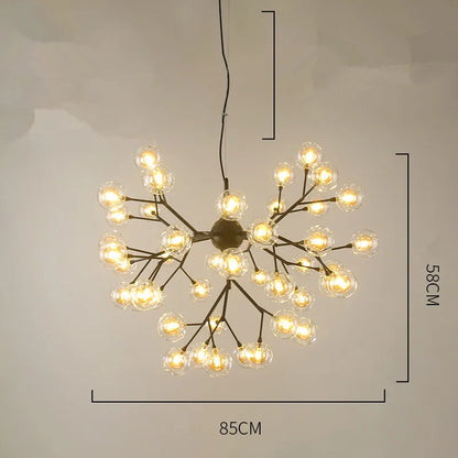 Decorbites™ Heracleum Firefly Glas-Kugelleuchter: Goldener Luxusbeleuchtung für Esszimmer, Küche und Treppenhaus