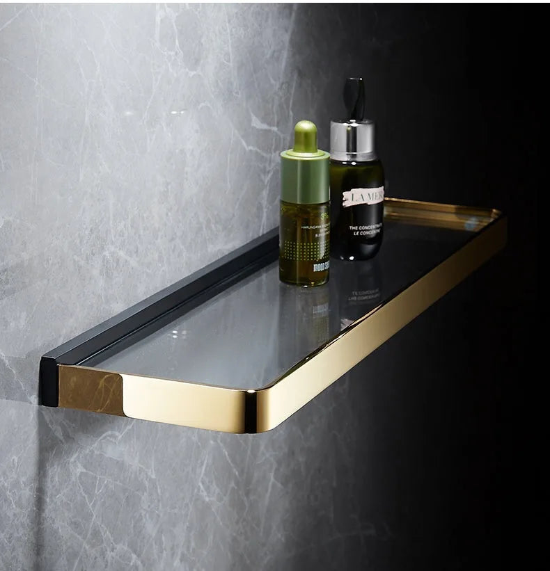Gold Black Bathroom Set
