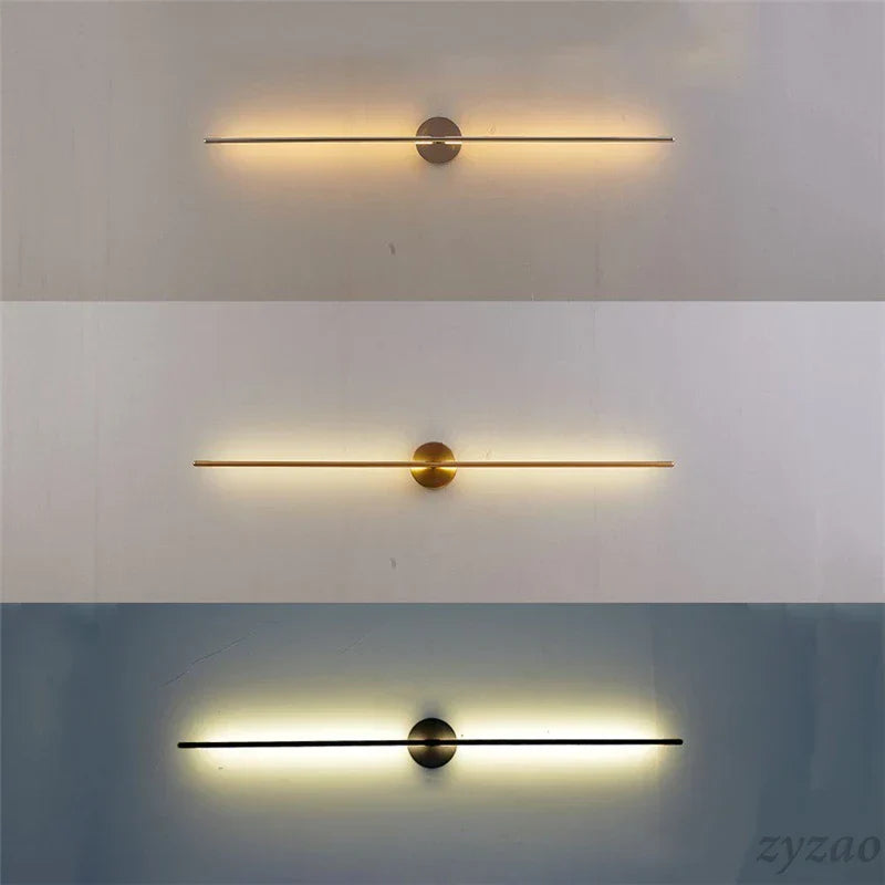 Gold Geometric Wall Lamps L120cm Contemporary