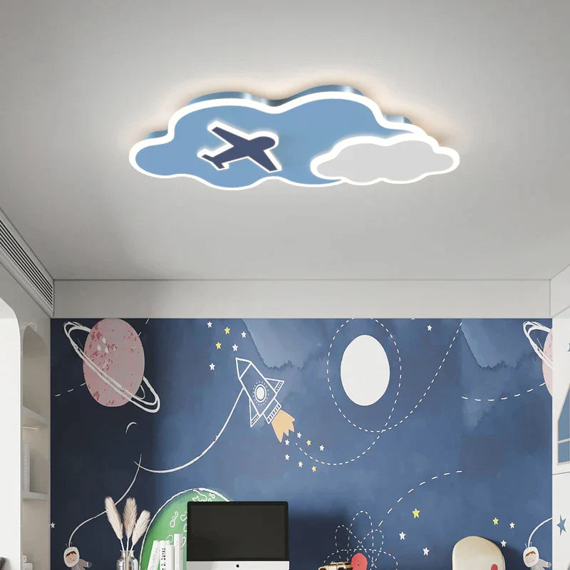 DecorBites™ Kids Space Theme Ceiling Lamp - Astronaut & Airplane Design for Bedroom