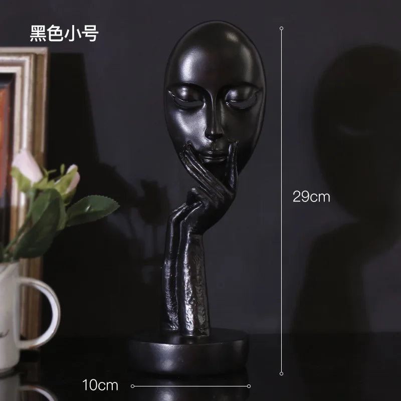 Decorbites™ Abstrakte Kunstskulptur Damegesicht Harz-Ornamente für die Heimdekoration