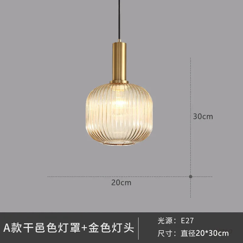 DecorBites™ Glass Pendant Lights: Nordic Style Bedroom Kitchen Hanging Lamp