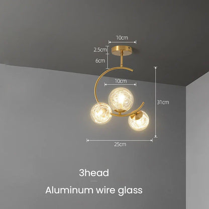 Decorbites™ Gold-Glas-Kugelleuchter für Wohnzimmer Küche Schlafzimmer - 220V 110V