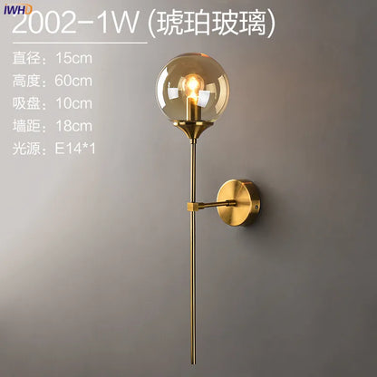 DecorBites™ Glass Ball LED Wall Lamp for Nordic Modern Bedroom Lighting