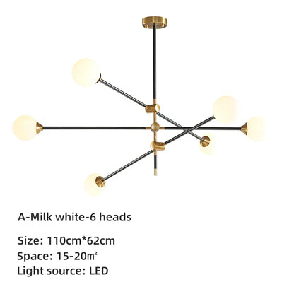 Decorbites™ Geometrische Glas-Kugelleuchter: Postmoderne LED-Hängeleuchten für stilvolle Dekoration