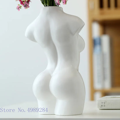 Decorbites™ Abstrakte Nackte Frau Keramikvase Schwarz Weiß Wohnraumdekoration Ornament