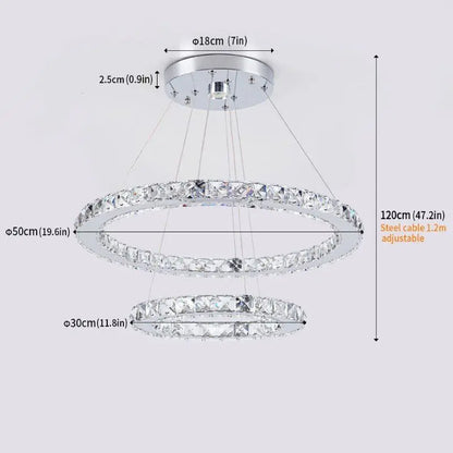 DecorBites™ Crystal Triangle Chandelier: Modern K9 Pendant Light for Living & Dining Room