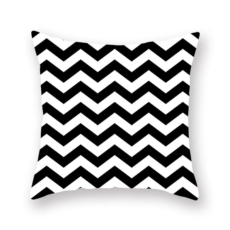 Decorbites™ Schwarzes Geometrisches Kissenbezug | Dekorative Sofakissenbezüge | Wohnzimmer-Wurf-Heimdekoration