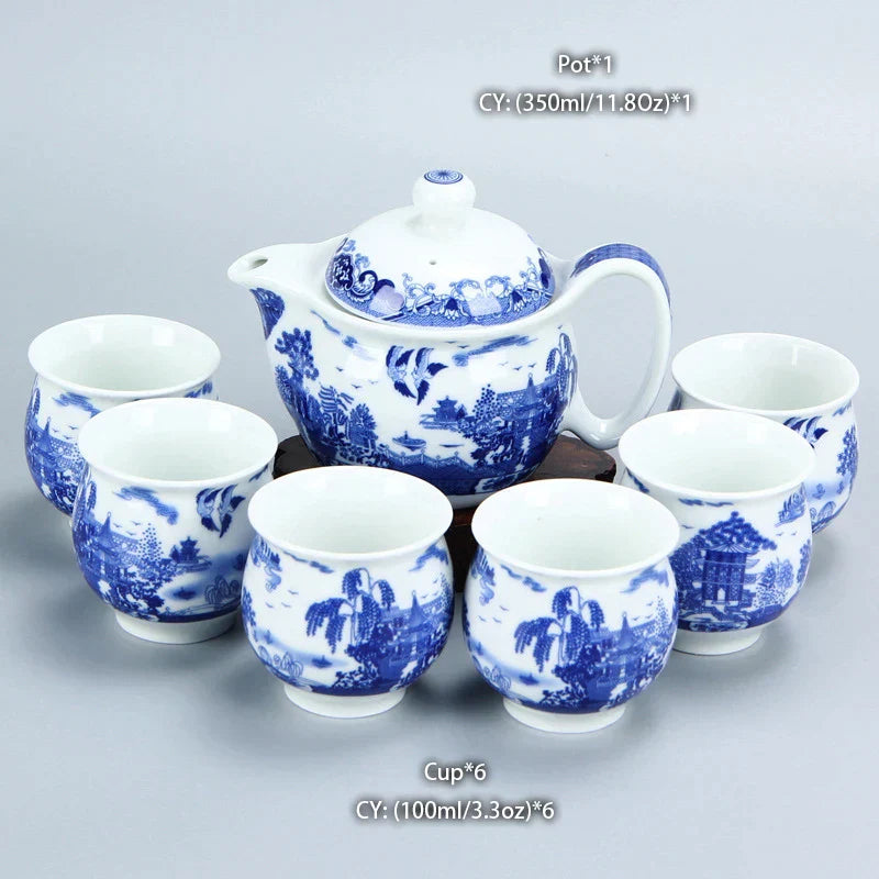Decorbites™ Drachen-Teekanne-Teeset, Porzellan-Kung-Fu-Teegerät für Pu-Erh-Oolong-Zeremonie