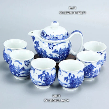 Decorbites™ Drachen-Teekanne-Teeset, Porzellan-Kung-Fu-Teegerät für Pu-Erh-Oolong-Zeremonie