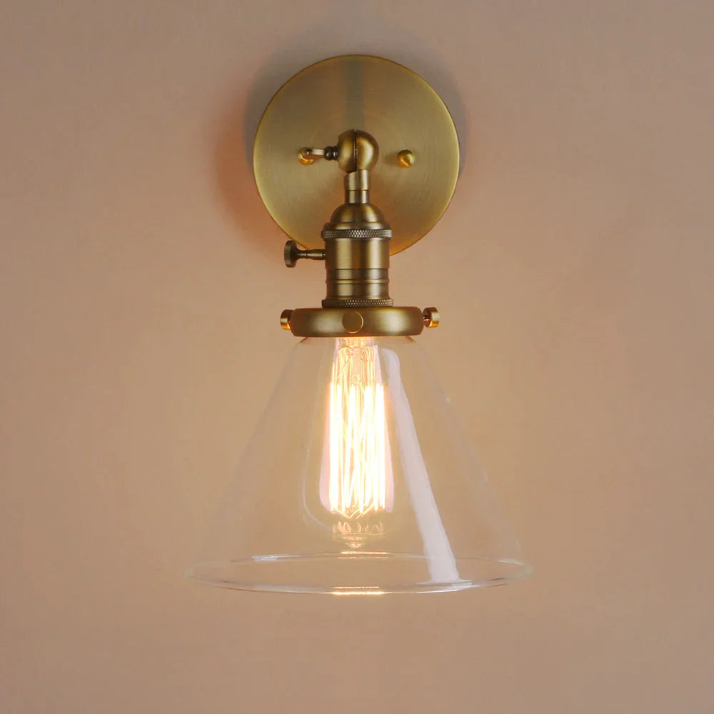 Decorbites™ Trichter-Glas-Wandleuchte E27 Wandlampe Moderne Schlafzimmer-Lampenarmatur