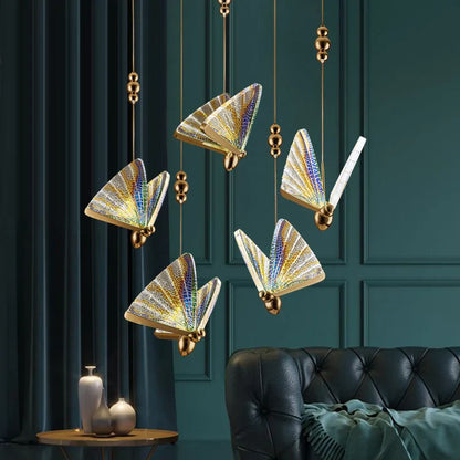 Decorbites™ LED-Schmetterlings-Hängeleuchte für das Wohnzimmer - Bunte Acryl-Insektenleuchte
