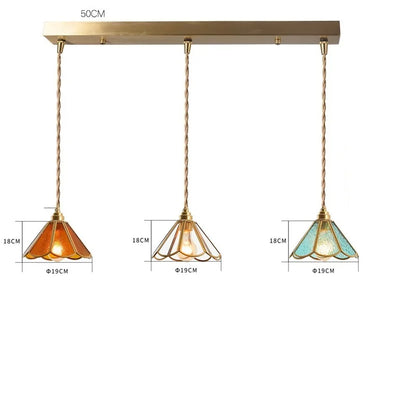 Decorbites™ Japanisches Vintage-Glas-Kupfer-LED-Pendant-Lampenleuchte für Schlafzimmer, Bar, Café