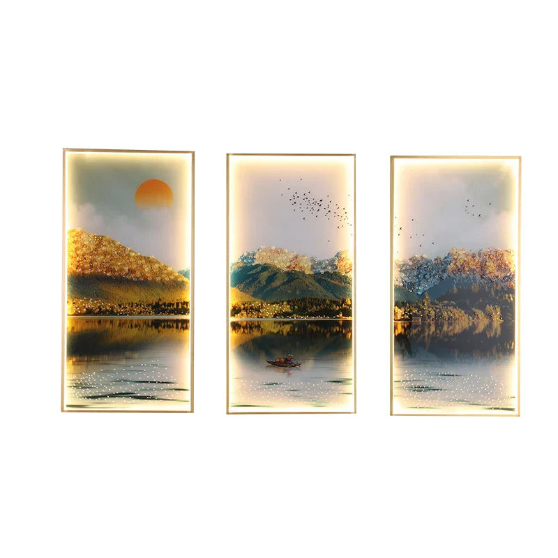 Modern LED Wall Sconce Gold Set Of 3 Foyer