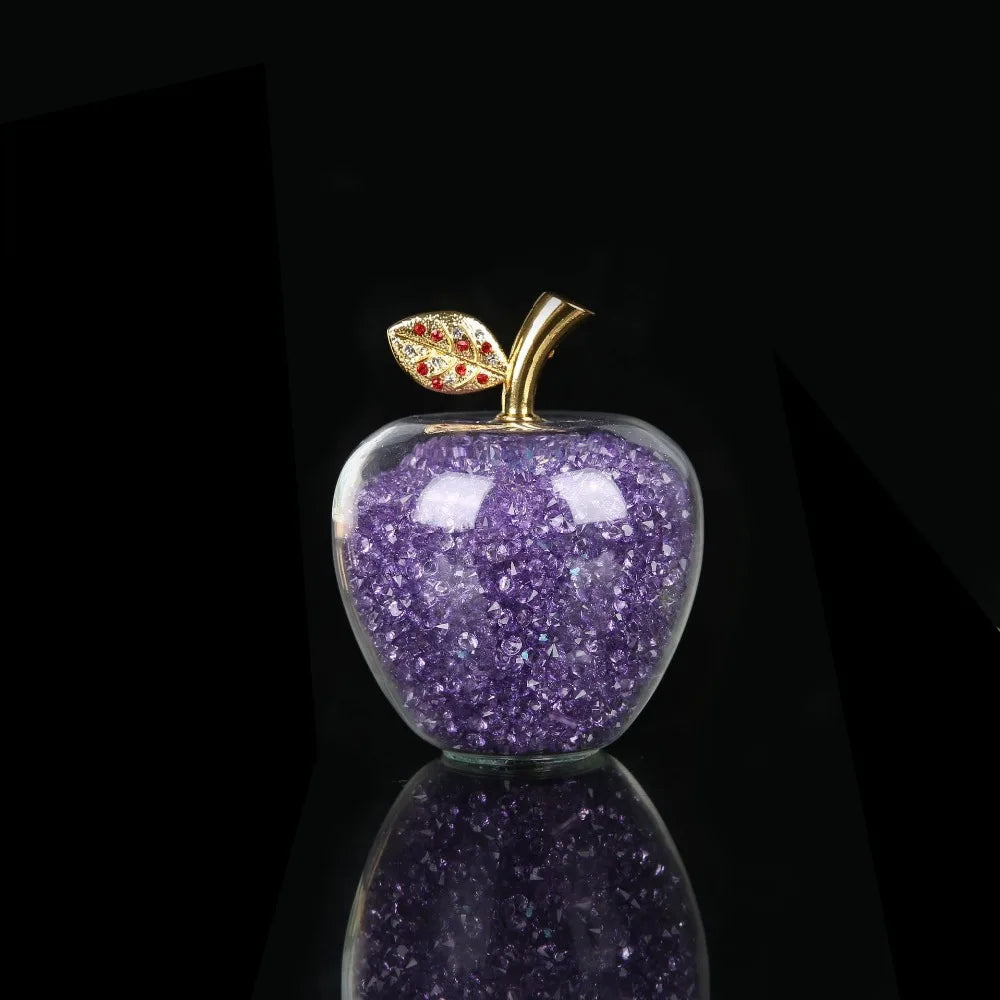 Crystal Apple Paperweight Decor