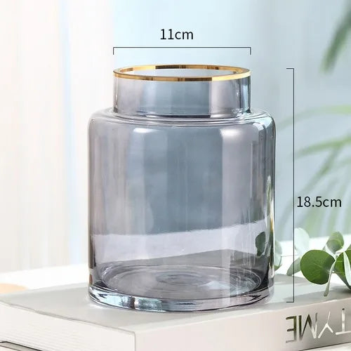 Gold Glass Hydroponic Vase