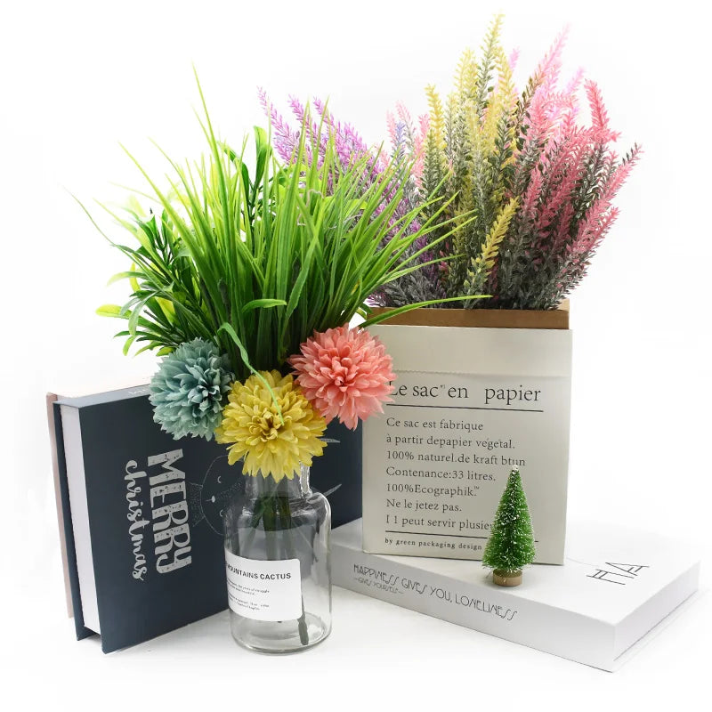 Decorbites™ Lavendel-Vase: Künstliche Blumen für Heimdekoration und Hochzeitsdekoration, dekorativer Blumentopf