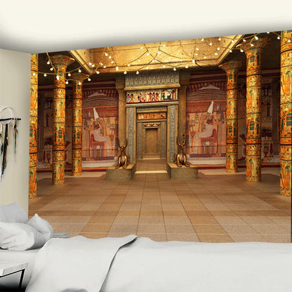 DecorBites™ Egyptian Building Tapestry Wall Hanging for Bohemian Bedroom Decor