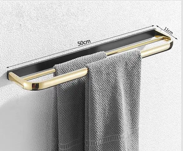Gold Black Bathroom Set