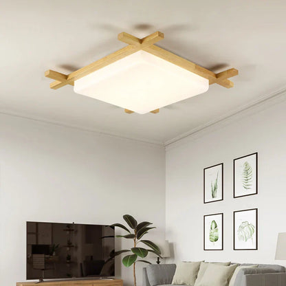 Decorbites™ Japanische Holz-Deckenleuchte Tatami-Lampe Einbauleuchte Wohnzimmer Schlafzimmer Quadratisch