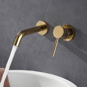 Gold Brass In-Wall Basin Faucet Mixer