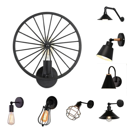 Decorbites™ Industrielle Metallrad-Wandleuchte - Vintage-Loft-Nachttischleuchte