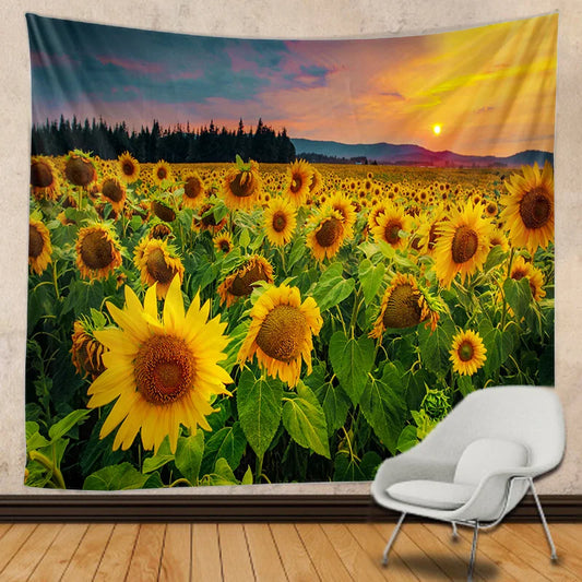 Decorbites™ Datura Hippie Boho-Wandteppich: Pflanzen-Home-Dekoration Wandbehänge Yogamatte Decke