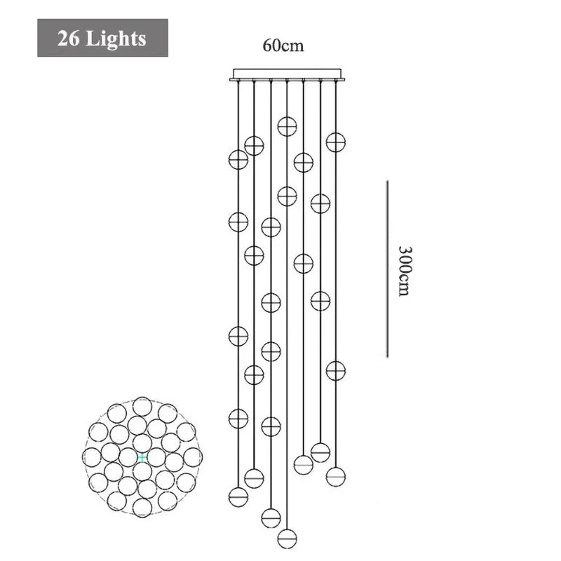 Decorbites™ Kristall-LED-Kronleuchter: Moderne Luxus-Pendantleuchten für Treppenhaus, Schlafzimmer und Wohnzimmer