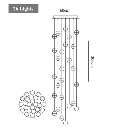 Decorbites™ Kristall-LED-Kronleuchter: Moderne Luxus-Pendantleuchten für Treppenhaus, Schlafzimmer und Wohnzimmer