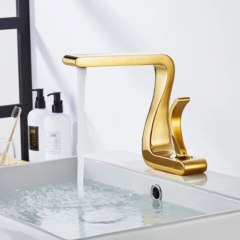 Gold White Brass Faucet