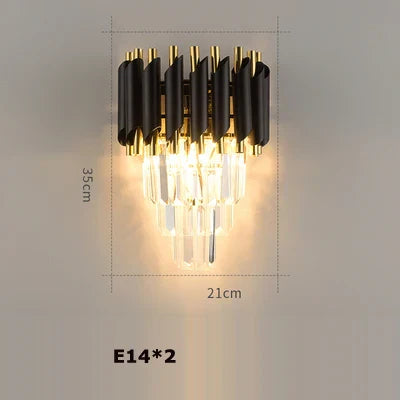 Decorbites™ Kristall-Schwarz-Klar-LED-Kronleuchter-Beleuchtung für Treppenhaus und Eingangshalle