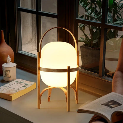 Decorbites™ Japanischer Stil Glas-Tischleuchte mit Holz-/Metallrahmen