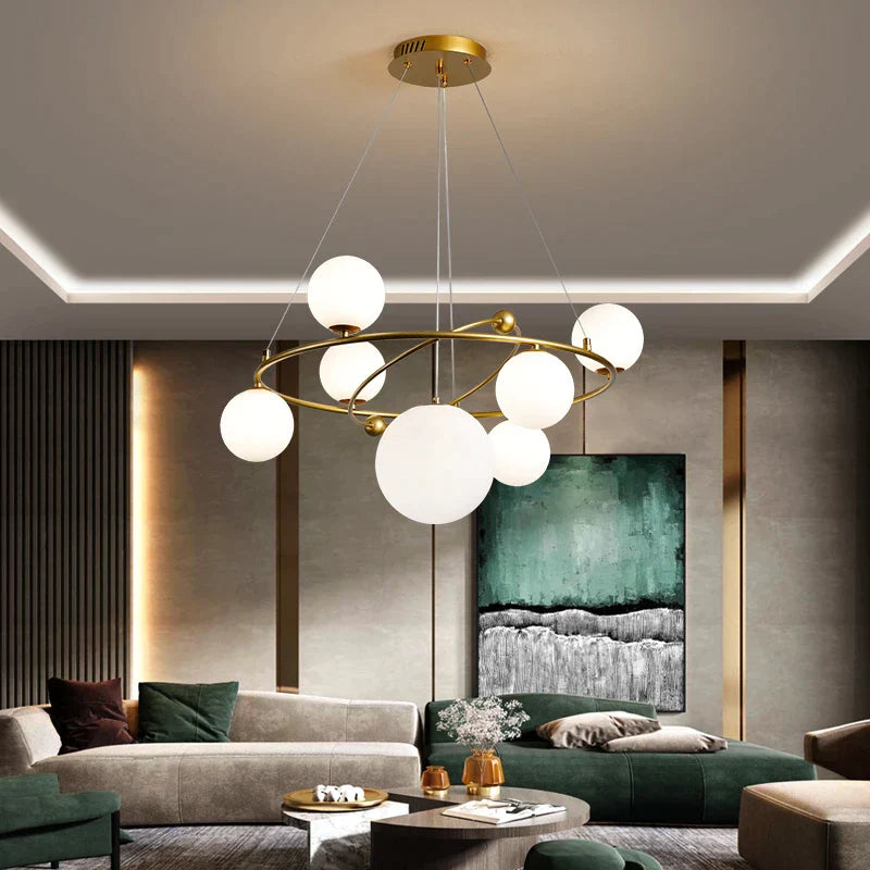 DecorBites™ Gold LED Chandelier Rings for Living Kitchen Bedroom Dining Room