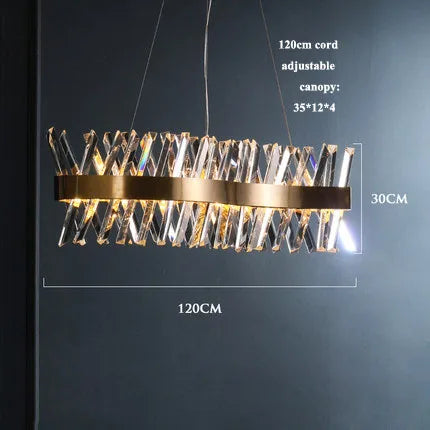 Gold Crystal Dining Chandelier Radiant 120cm