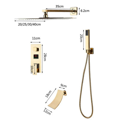 DecorBites™ Gold Digital Display Shower System with Tub Spout