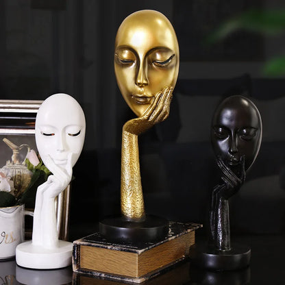 Decorbites™ Abstrakte Kunstskulptur Damegesicht Harz-Ornamente für die Heimdekoration