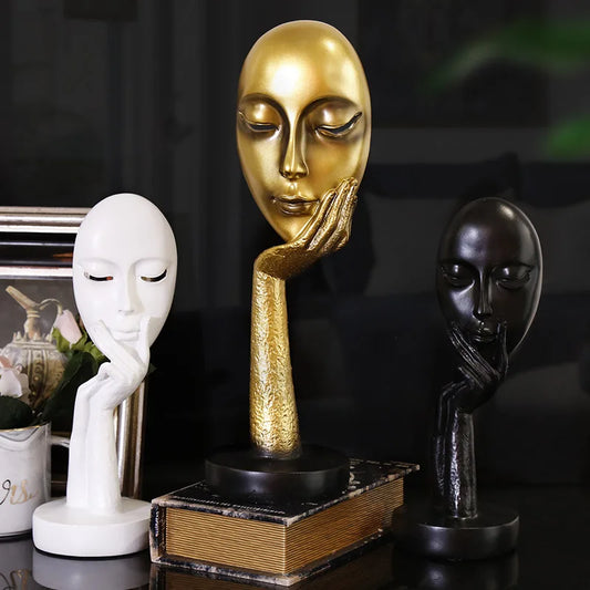 Decorbites™ Abstrakte Kunstskulptur Damegesicht Harz-Ornamente für die Heimdekoration