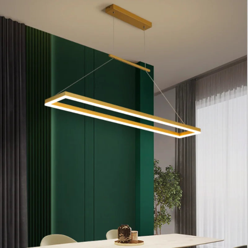 Gold LED Chandelier Aluminum 120cm