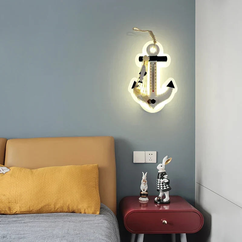 Decorbites™ Kinder-LED-Schiffssteuerrad-Wandleuchte - Mittelmeer-Dekor Ozeanthema