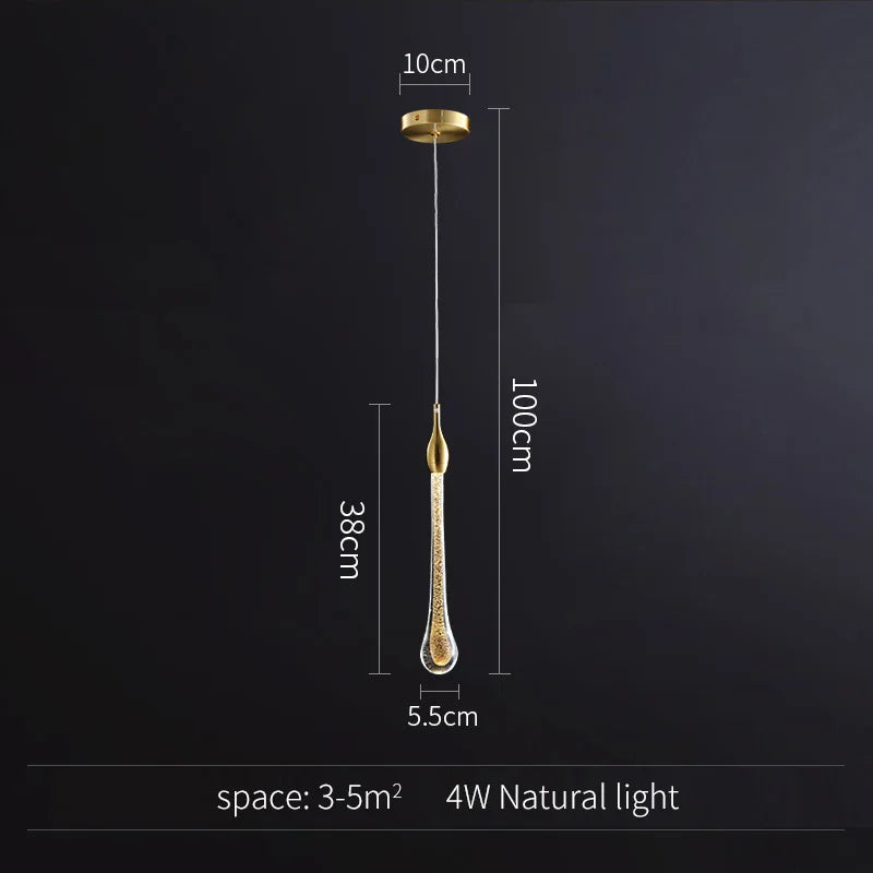 Gold Crystal Art Deco Pendant Light For Kitchen