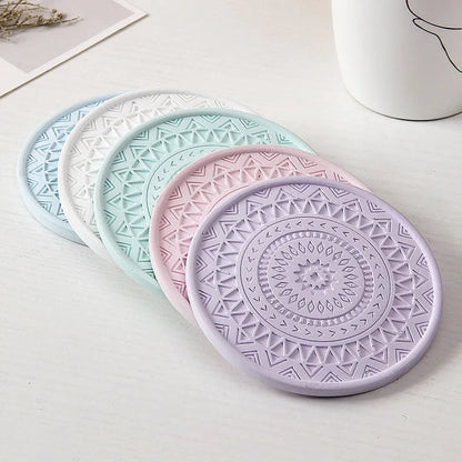 Decorbites™ Diatomeen-Runde Untersetzer: Saugfähig, Farbenfroh, Modische Trinkmatten