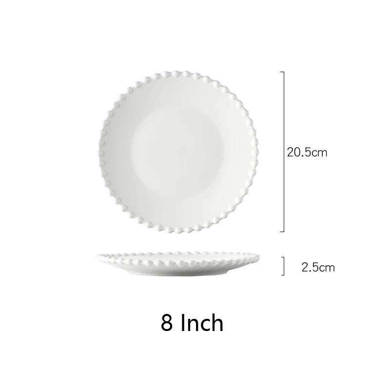 Decorbites™ Herzförmiges Perlmutt-Essbesteck-Set - Elegantes Porzellan-Tafelgeschirr für Salat, Suppe, Steak