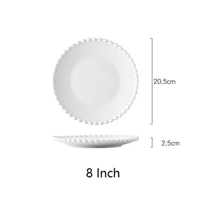 Decorbites™ Herzförmiges Perlmutt-Essbesteck-Set - Elegantes Porzellan-Tafelgeschirr für Salat, Suppe, Steak