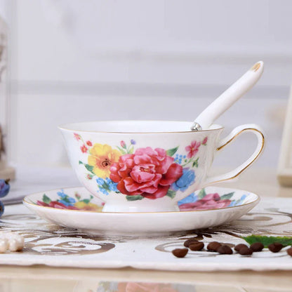 DecorBites™ Elegant Ceramic Tea Cup Set 200ml British Porcelain Coffee Cup