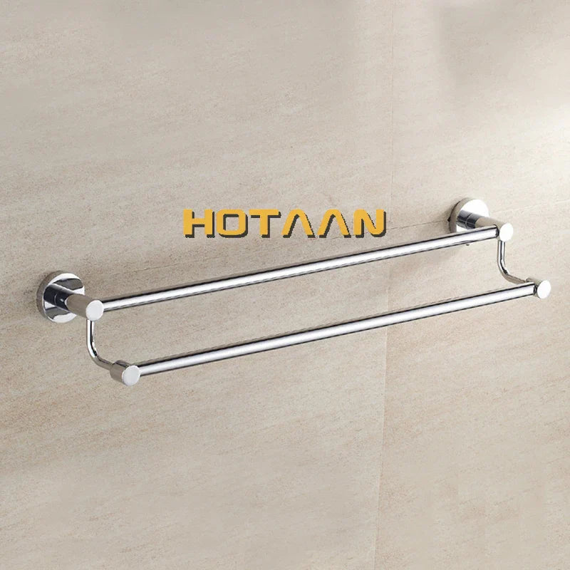 DecorBites™ Double Towel Bar 60cm - Chrome Finish Stainless Steel Bathroom Accessory