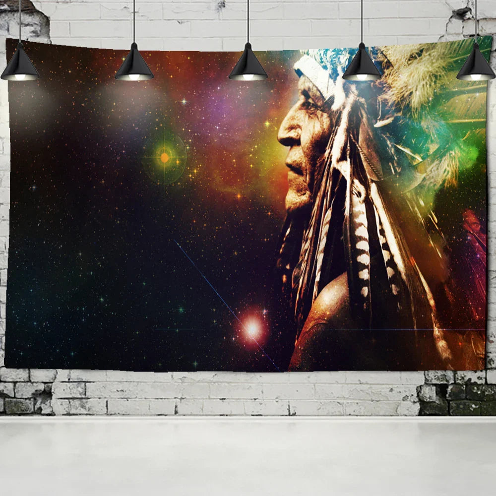 Decorbites™ Indisches Kopf Psychedelisches Wandbehang für Boho-Wohnzimmer