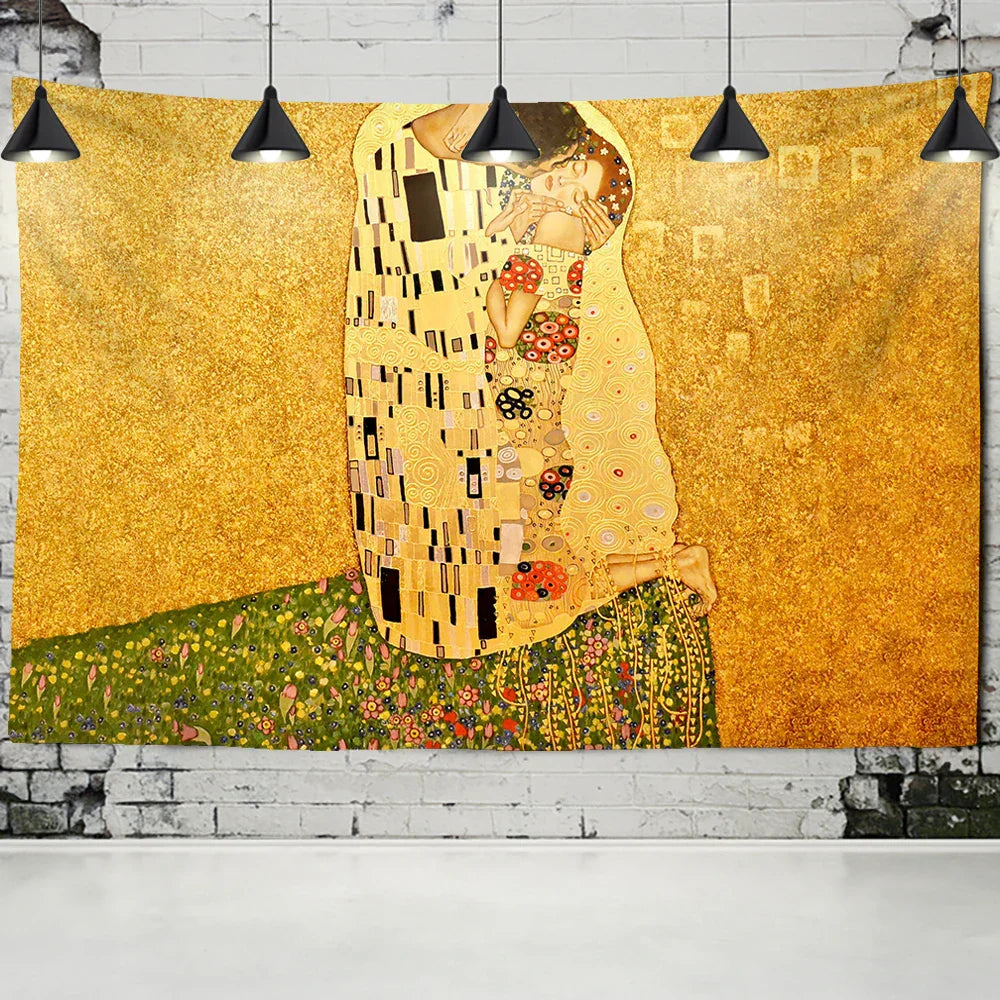 Gold Oil Painting Tapestry