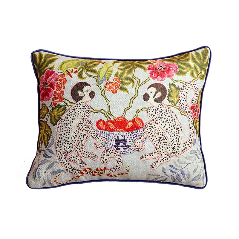 DecorBites™ Egret Bird Pattern Art Pillow Case for Bedroom, Living Room, Sofa Couch